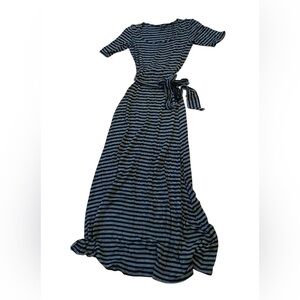 White House Black Market Navy and Black Striped Dress